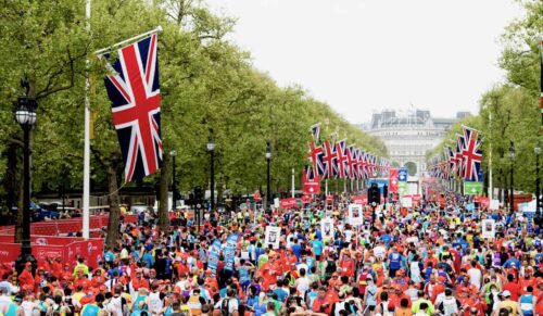 The Finish line of The Virgin Money London Marathon, 23rd April 2017.  Photo: Thomas Lovelock for Virgin Money London Marathon  For further information: media@londonmarathonevents.co.uk