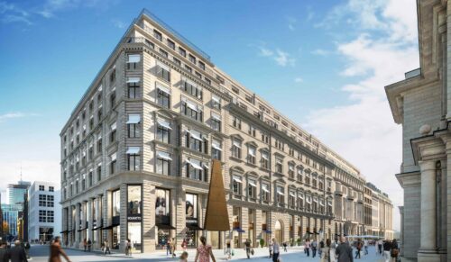 Alter Wall Hamburg – Blick auf die Gebäude Alter Wall 20-32 vom Adolphsplatz aus. (Grafik: Art-Invest Real Estate) 
