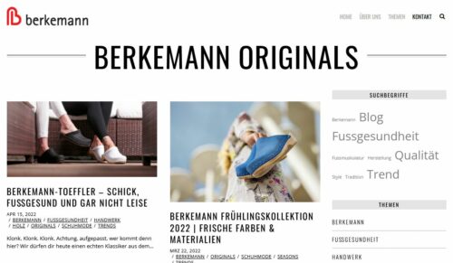 Mit Themen rund um den Fuß möchte Berkemann seine Kundinnen abholen. Screenshot: Berkemann)