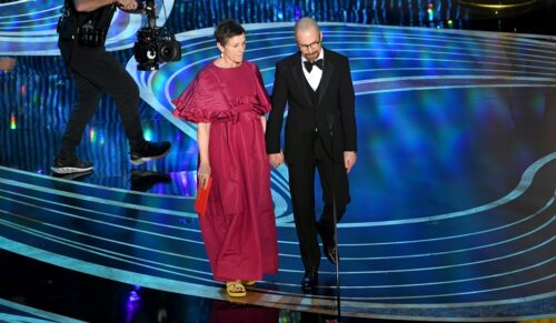 Frances McDormand trug auf der Oscar-Verleihung gelbe Birkenstock-Sandalen. (Foto: Joel Cohen/Birkenstock)