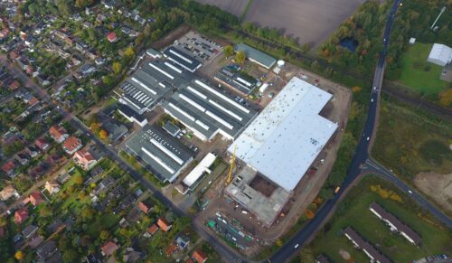 Der Rohbau der „Fabrik der Zukunft“ von Desma steht. (Foto: Desma)