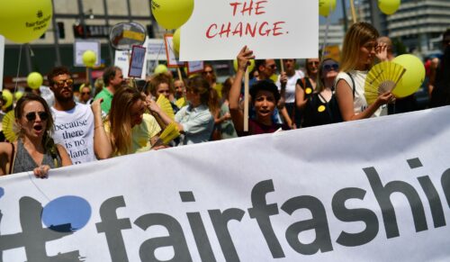 Der Fair Fashion Move zog am 5. Juli durch Berlin. (Photo by Alexander Koerner/Getty Images for Greenshowroom)