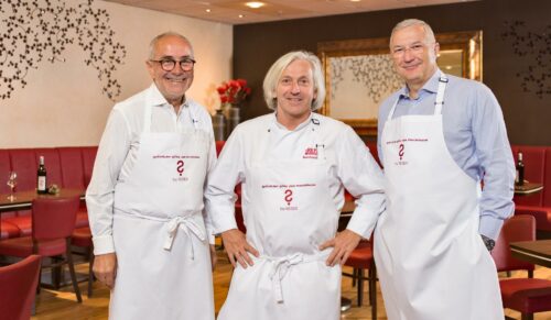 Gebrüder Götz und Bernhard Reiser stellen kulinarisches Konzept vor (Foto: Gebrüder Götz)