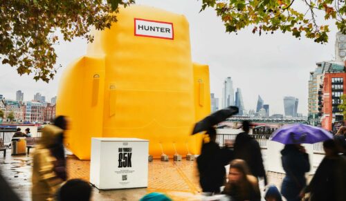 Hunters aufblasbare Rucksäcke zogen alle Londoner Blicke auf sich. (Foto: Hunter)