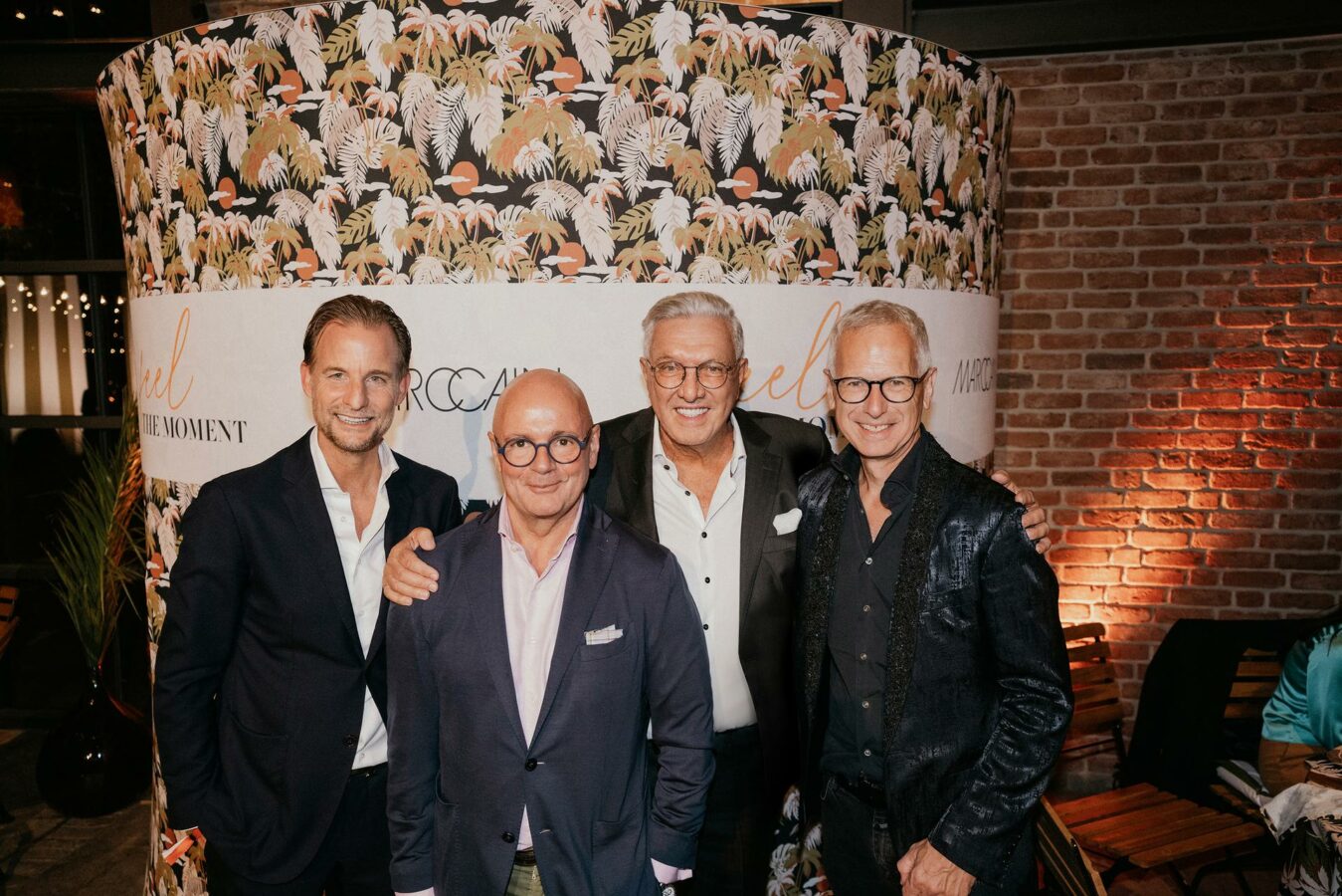 Die Marc Cain Fashion Show auf der Berlin Fashion Week. Von links nach rechts: Dirk Büscher (Marc Cain), André Maeder (KaDeWe), Helmut Schlotterer (Marc Cain), Peter Graf (Graf) (Foto: Marc Cain)