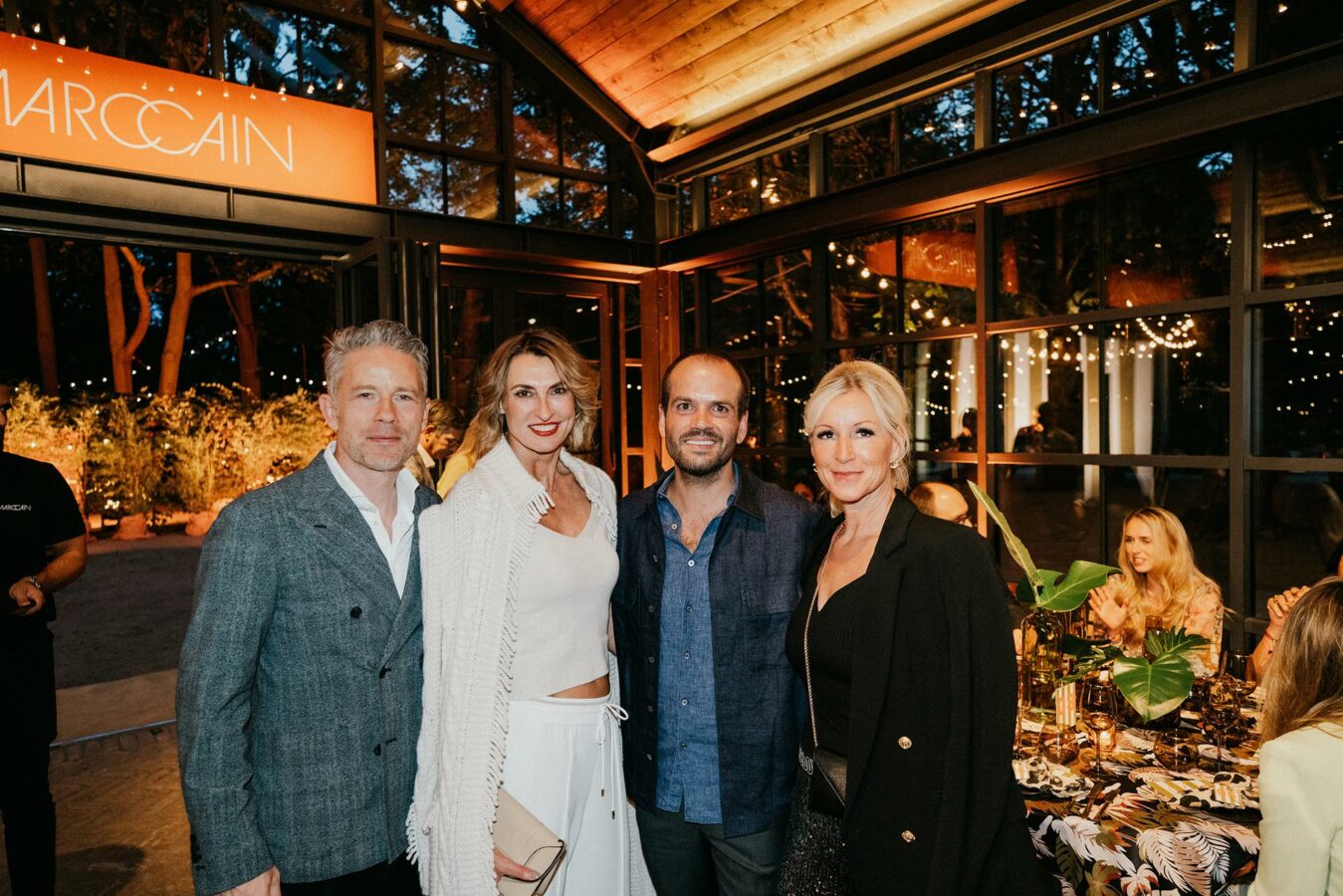 Die Marc Cain Fashion Show auf der Berlin Fashion Week. Von links nach rechts: Thomas Ganter (L+T), Bianca Jahnke (Marc Cain), Johannes Rosenbaum (Breuninger), Iris Mertel (Marc Cain Store München)(Foto: Marc Cain)