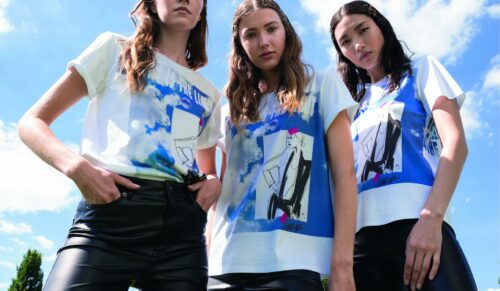The sky is the limit: Limitiertes T-Shirt „painted and printed in Germany“ von Marc Cain (Foto: Marc Cain)