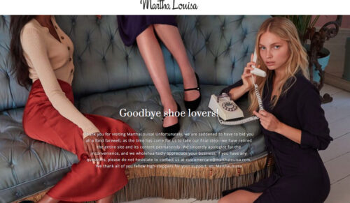 Der Onlineshop von Martha Loiusa ist abgeschaltet (Foto: Screenshot)