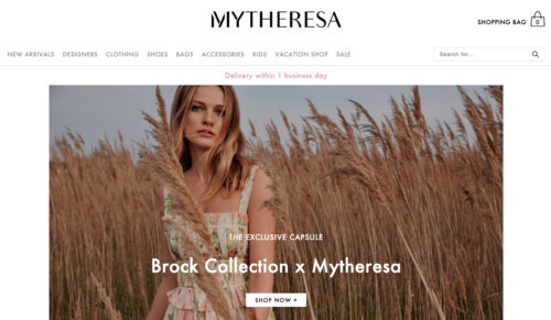 Onlineshop von Mytheresa. (Foto: Screenshot)