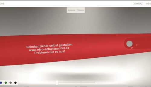 Nico bietet ein Online-Tool zur Schuhanzieher-Gestaltung an. (Foto: Nico)