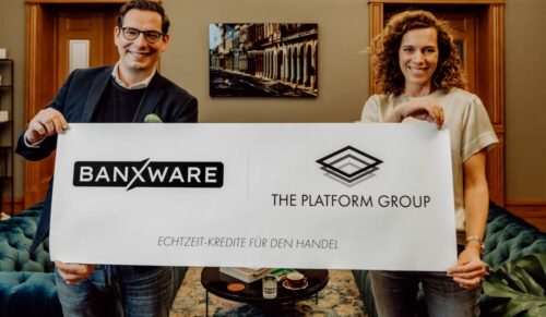 Dr. Dominik Benner von The Platform Group mit Banxware-Gründerin Miriam Wohlfarth. (Foto: The Platform Group)