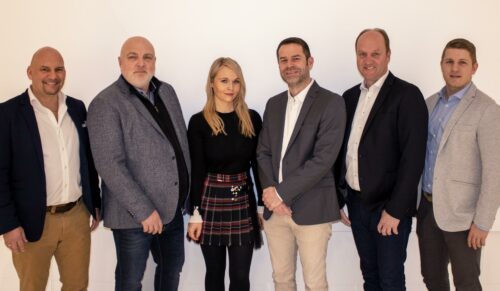 Das neue Außendienstteam von S.Oliver Shoes (v.l.n.r.): Matthias Bauer, Peter Leismann, Caroline Lauckner, Nils Merz, Rolf Schöttler, Luca Michels. (Foto: Shoe.com)