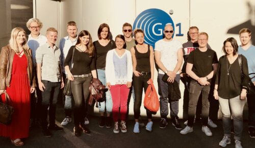 Die Jungen Unternehmer vom Sabuvor dem Gebäude von GS1 in Köln (Quelle: Sabu)