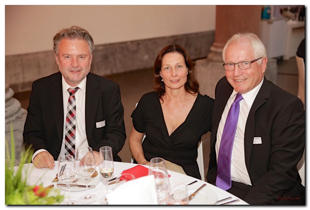 Siegfried Despineux, Dagmar Steinauer und Bernd Steinauer - schuhkurier AWARD 2014 im K21 in Düsseldorf