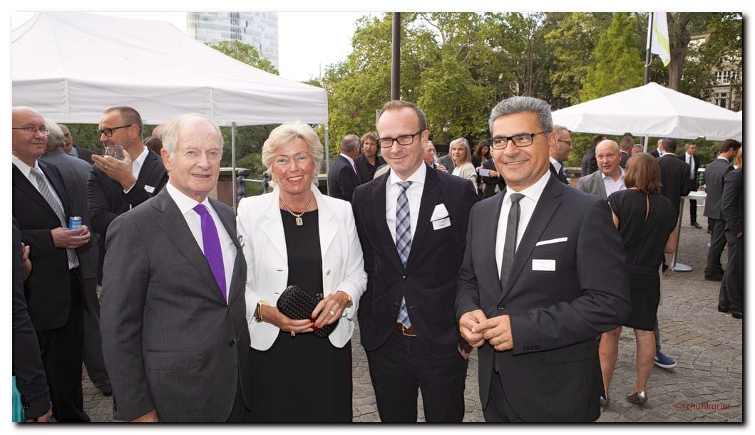 Horst Wortmann, Marlies Wortmann, Jens Beining und Dott. Giovanni Lacatena - schuhkurier AWARD 2014 im K21 in Düsseldorf